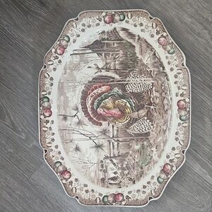 Johnson Brothers Turkey Platter - Brown and Red